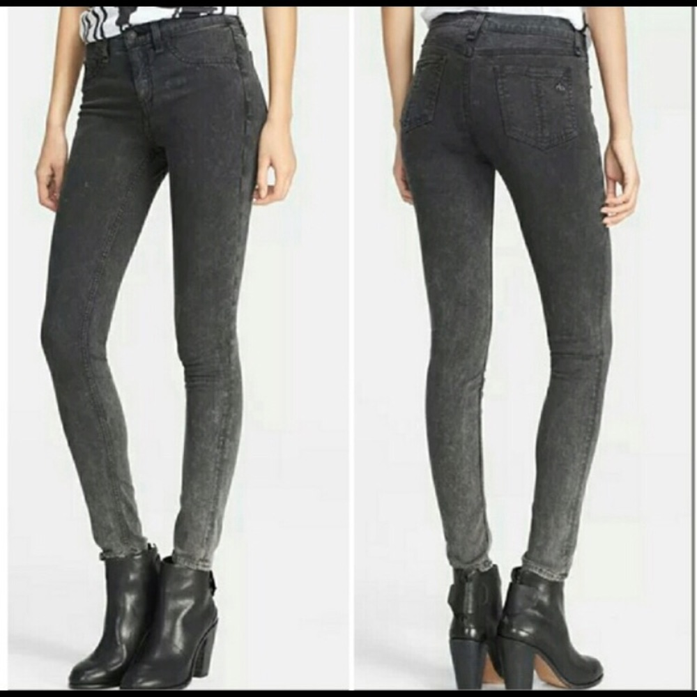 High waist Justine skinny acid rinse jean